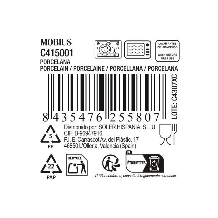 La Mediterranea Plato Llano Mobius 27 cm (18 Unidades) La Mediterranea Plato Llano Mobius 27 cm (18 Unidades)