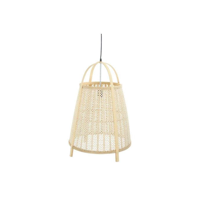 DKD Home Decor Lámpara de Techo Tropical de Bambú y Lino Crema Natural, E27, 50W, 220V, para 1 Bombilla, 47x47x64 cm DKD Home Decor Lámpara de Techo Tropical de Bambú y Lino Crema Natural, E27, 50W, 220V, para 1 Bombilla, 47x47x64 cm