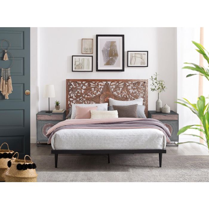 Giner y Colomer Vitrina Madera de Mango Maciza 2 Puertas Blanco Envejecido 160x110 cm 8