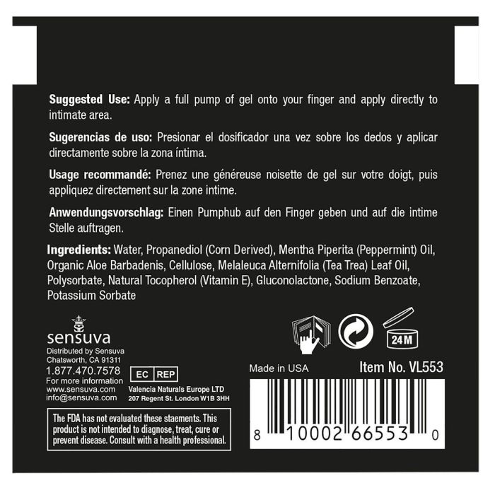 Gel Relajante Anal Sensuva Menta 6 ml 1 Gel Relajante Anal Sensuva Menta 6 ml 1