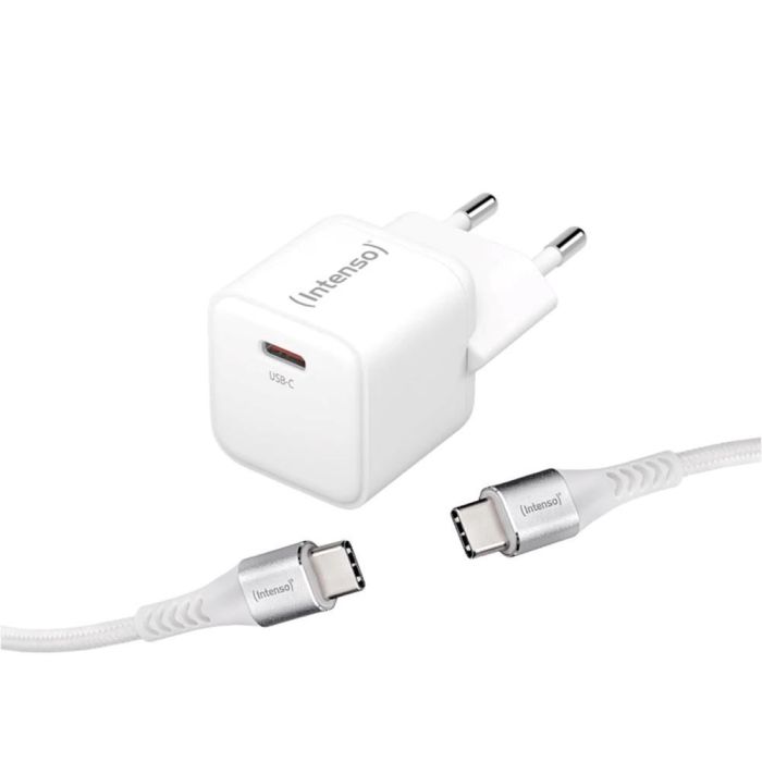 Intenso W30C Cargador de Pared USB Tipo C Blanco con Cable Intenso W30C Cargador de Pared USB Tipo C Blanco con Cable