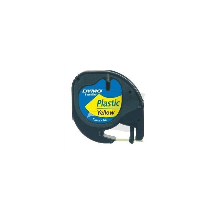 Dymo Cinta 91202, Negro Sobre Amarillo De 12 mmx4M. De Plástico, Rotuladora Letratag Dymo Cinta 91202, Negro Sobre Amarillo De 12 mmx4M. De Plástico, Rotuladora Letratag