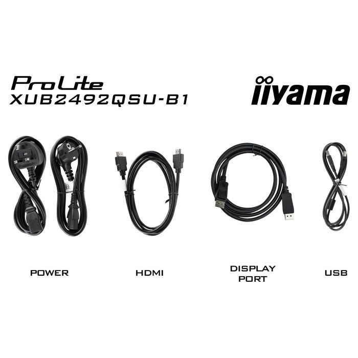 iiyama ProLite XUB2492QSU-B1 Monitor 61cm 24" 2560x1440 WQHD IPS 0.5ms 100Hz HDMI DP USB Altavoces Pivot Negro 5