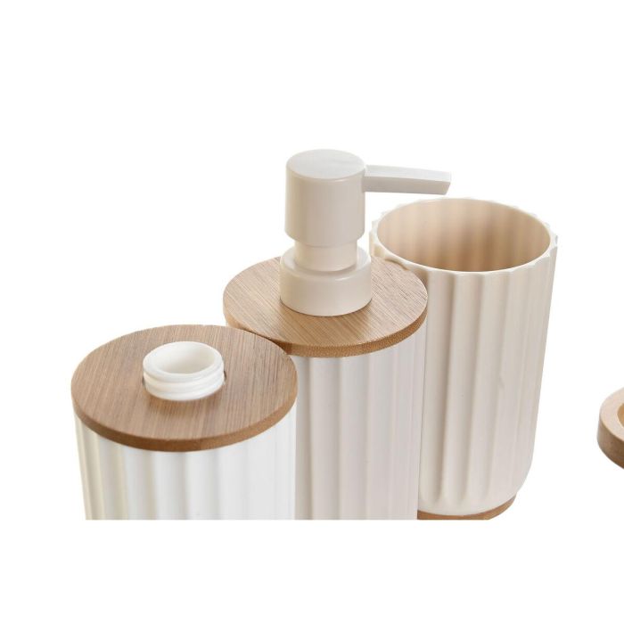 Baño Basicos DKD Home Decor Blanco Beige 9 x 18 x 16 cm Set de 3 (2 Unidades) 2 Baño Basicos DKD Home Decor Blanco Beige 9 x 18 x 16 cm Set de 3 (2 Unidades) 2