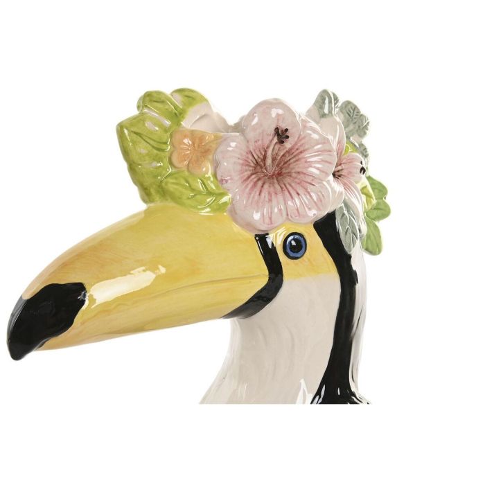 DKD Home Decor Jarrón Tropical Negro Amarillo Cerámica 10 x 25 x 19 cm 2