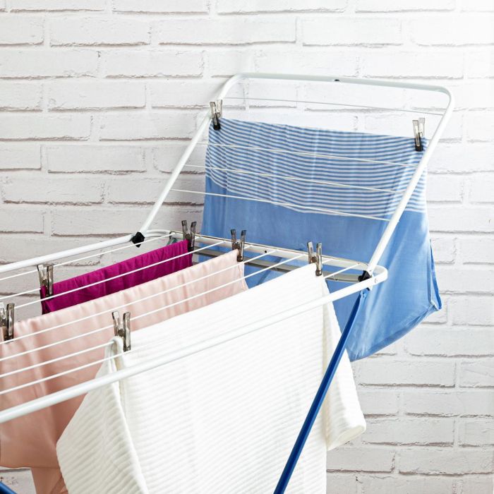 Quid Tendedero Acero Pintado Heracles Plegable Blanco Mate 167x55x96 cm 18 Metros de Tendido Extensible 2 Quid Tendedero Acero Pintado Heracles Plegable Blanco Mate 167x55x96 cm 18 Metros de Tendido Extensible 2