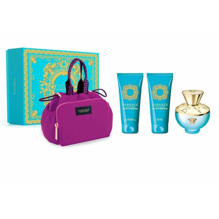 Set de Perfume Mujer Versace Pour Femme Dylan Turquoise EDT 4 Piezas