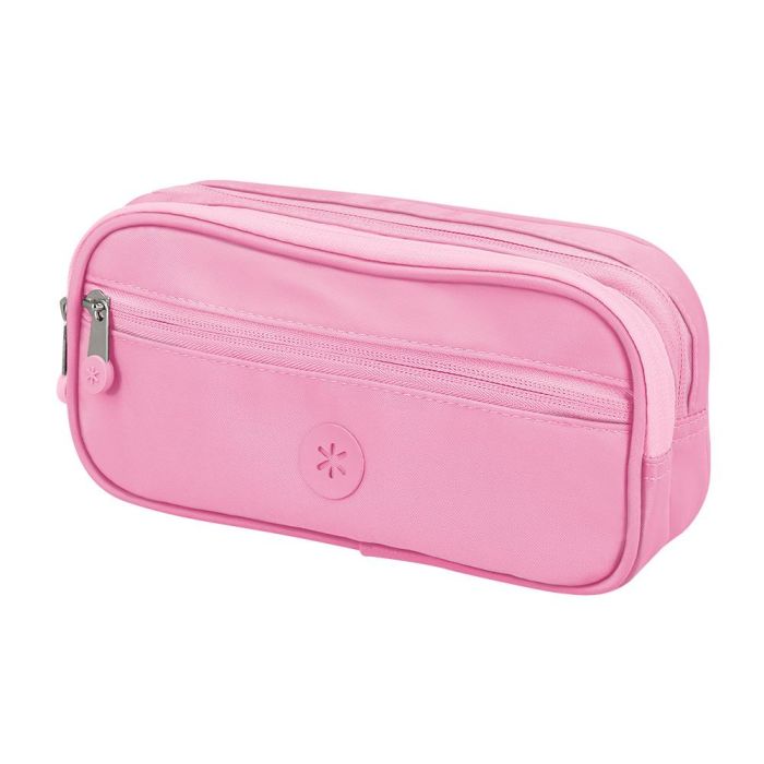 Estuche Portatodo Antartik 3 Compartimentos Compañero De Mochila Color Rosa 100 X 60 X 220 mm 2