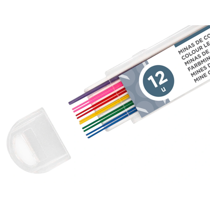 Liderpapel Minas Colores Surtidos Estuche 12 Minas Borrables 0,5 mm 3