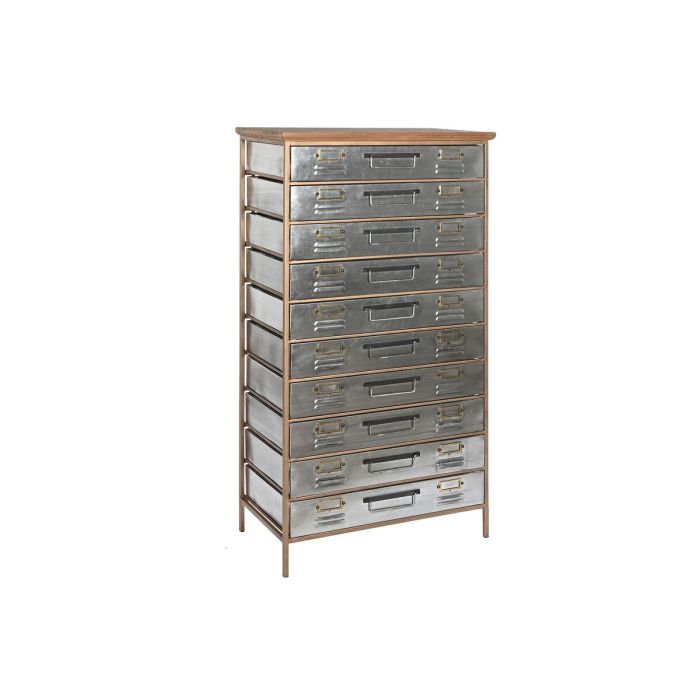 Cajonera Home ESPRIT Marrón Gris Plateado Natural Metal Abeto Loft 66 x 33,5 x 121 cm 0 Cajonera Home ESPRIT Marrón Gris Plateado Natural Metal Abeto Loft 66 x 33,5 x 121 cm 0
