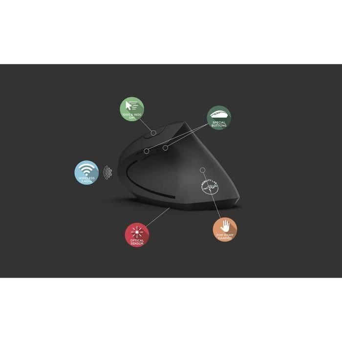Ratón ergonómico inalámbrico vertical - MOVILIDAD - 2.4Ghz 4 Ratón ergonómico inalámbrico vertical - MOVILIDAD - 2.4Ghz 4