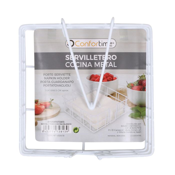 Confortime Servilletero Cocina Blanco 18x18x6.5 cm (12 Unidades) 3 Confortime Servilletero Cocina Blanco 18x18x6.5 cm (12 Unidades) 3
