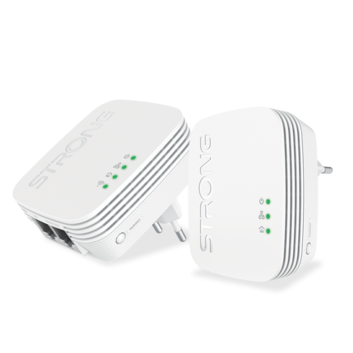 Strong POWERLWF600DUOMINI Adaptador de Red PowerLine 600 Mbps Ethernet Gigabit Wi-Fi Blanco Kit 2 Unidades