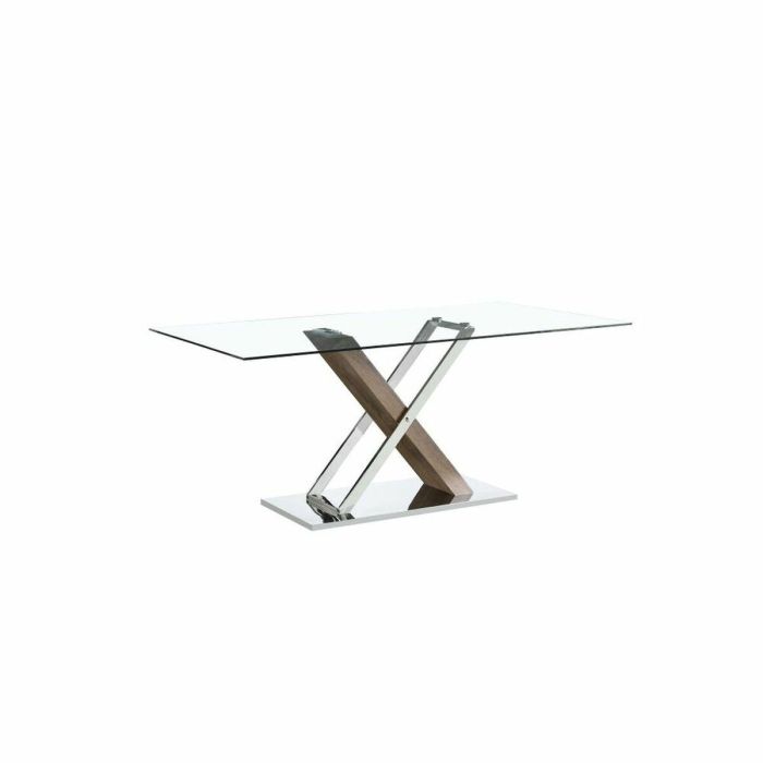 Mesa Comedor Moderno DKD Home Decor Plateado Marron Oscuro 100 x 78 x 180 cm Mesa Comedor Moderno DKD Home Decor Plateado Marron Oscuro 100 x 78 x 180 cm