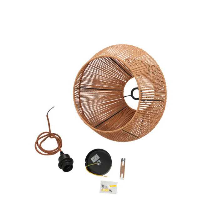 Lampara Colgante Buenavista Cuerda Natural Estilo Rústico SKD-P80053 E27