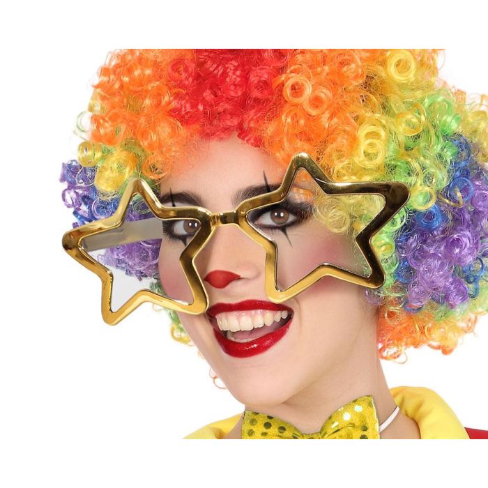 Gafas XXL Doradas en Forma de Estrella para Payaso y Disfraces Cómicos - Accesorio para Fiestas y Carnavales 0 Gafas XXL Doradas en Forma de Estrella para Payaso y Disfraces Cómicos - Accesorio para Fiestas y Carnavales 0
