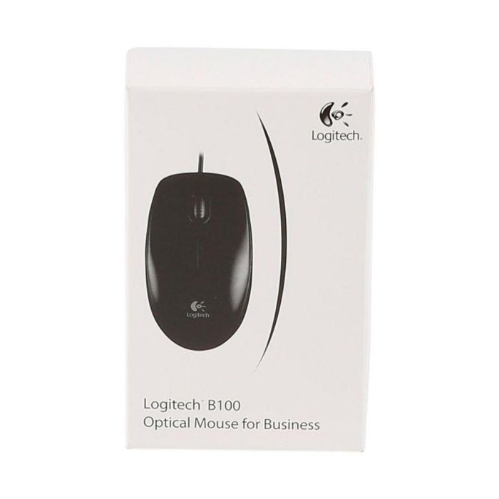 Logitech B100 Ratón Óptico USB Negro para Negocios, 800 DPI, Ergonómico Ambidextro, Conexión USB-A Plug & Play 7
