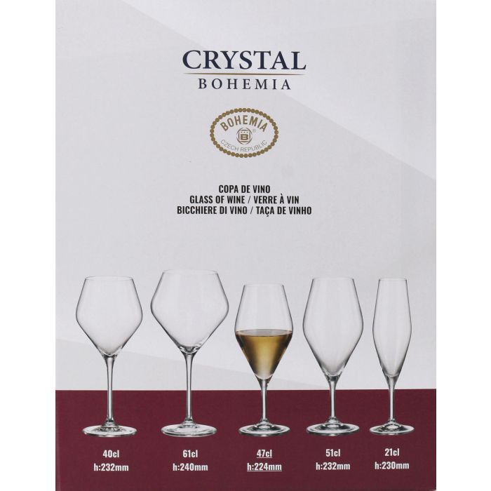 Bohemia Set de 6 Copas de Vino Colección Galaxia, 470 ml, 23 cm de Alto - Juego de Cristalería para Vinos (4 Cajas) 3