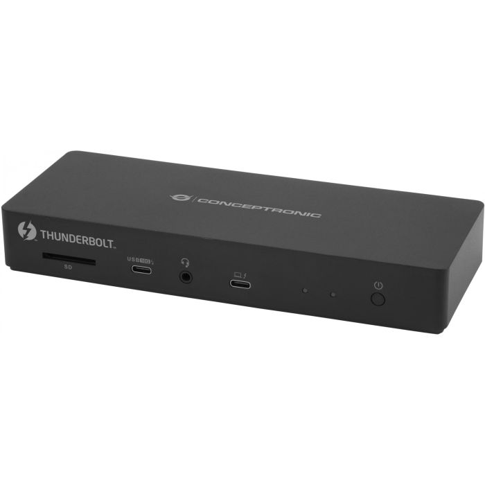 Conceptronic Docking USB-C 13-en-1 con 1xHDMI, 2xThunderbolt, 2xUSB-A 3.2, 2xUSB-C, Audio, PD96W, 1xRJ45 2.5GbE 3