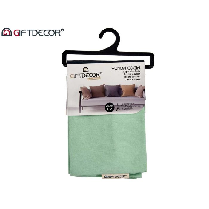 Funda Cojin Cremallera 45X45 Verde Giftdecor (24 Unidades) 2 Funda Cojin Cremallera 45X45 Verde Giftdecor (24 Unidades) 2