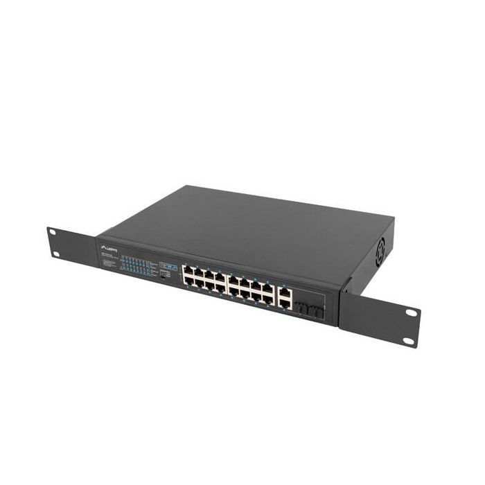 Lanberg Switch 18 Puertos 100Mb 16Xpoe+ Con 2 Puertos Combo Gbps y PoE+ 150W Rack 19" 2