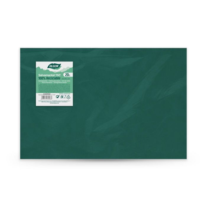 Algon Salvamantel Individual TNT - Paquete de 20 Unidades, Verde Oscuro, 30 x 46 cm (25 Unidades) 2 Algon Salvamantel Individual TNT - Paquete de 20 Unidades, Verde Oscuro, 30 x 46 cm (25 Unidades) 2