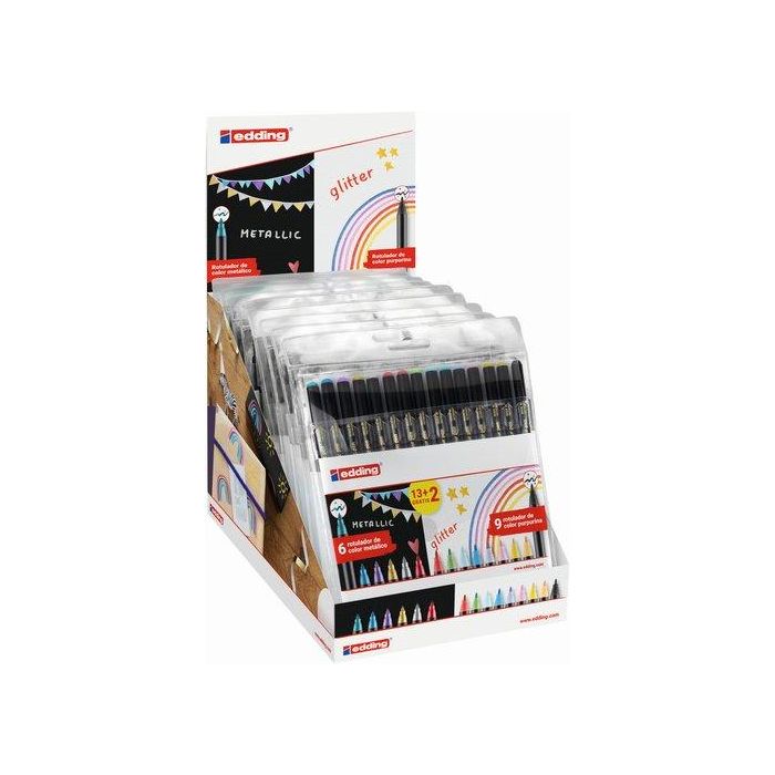 Rotulador Fibra Edding 1200 Clasicos, Neon Y Pastel Expositor De 10 Packs