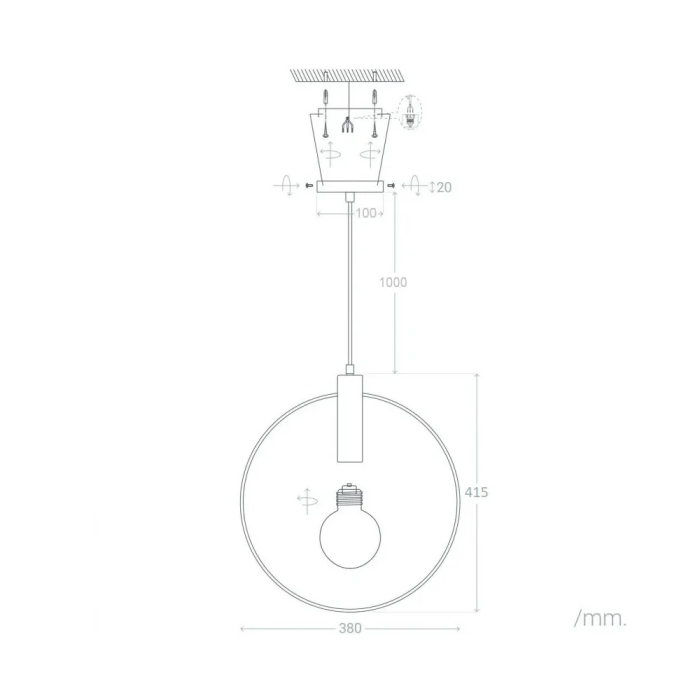 Lámpara Colgante Metal North Hempstead SKD-P80031 Vintage