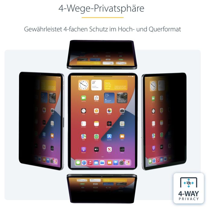 StarTech 11IP-PRIVACY-SCREEN Filtro de Privacidad Táctil 4 Vías para iPad Pro 11 Pulgadas Anti Luz Azul Antirreflejo 15