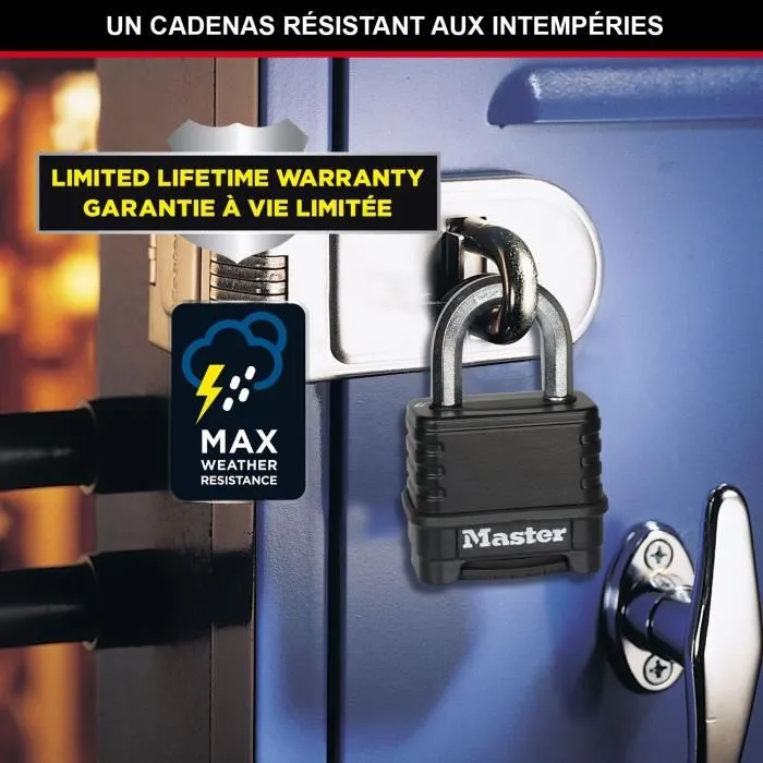 Master Lock M178EURD Candado de Alta Seguridad con Combinación, Cuerpo de Acero y Arco de Aleación de Boro, Diseñado para Uso en Exteriores, Resistencia al Corte 3