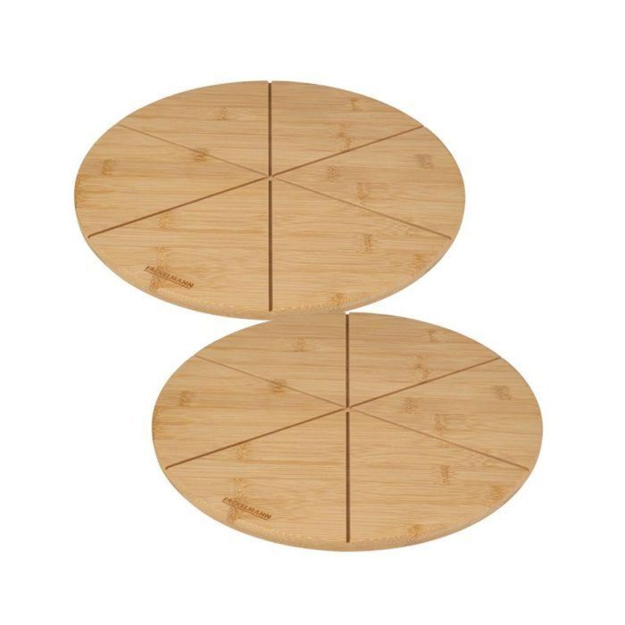 FACKELMANN AAASJ80626 - Juego de 2 Tablas para Pizza con Ranuras de Corte - Ø 32 cm