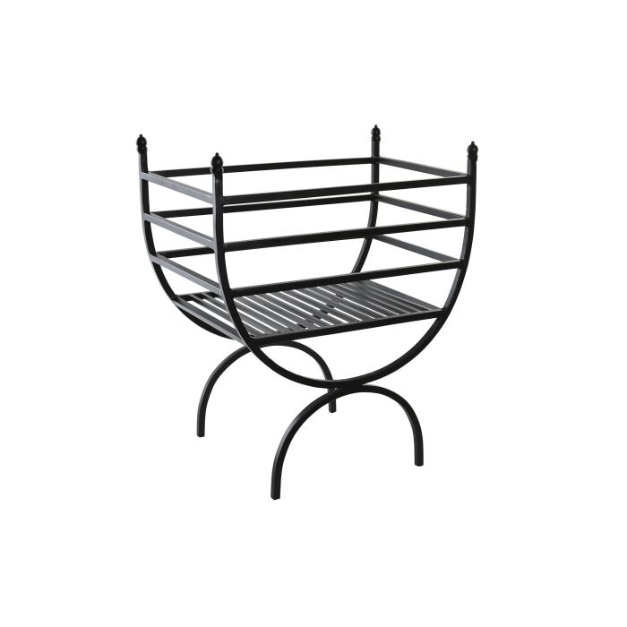 DKD Home Decor Leñera Loft Negro Acero 30 x 57 x 48 cm 4