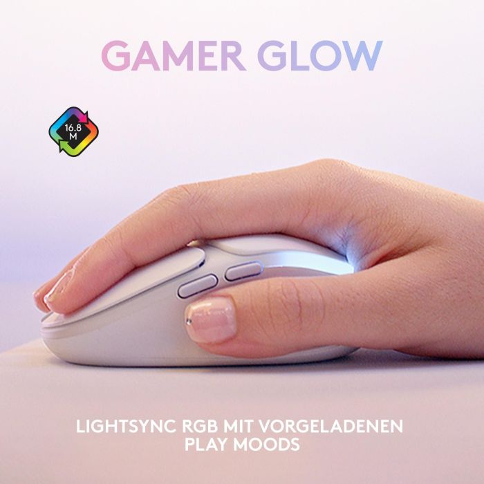 Logitech G705 Ratón Gaming Inalámbrico LIGHTSPEED Blanco, 8200 ppp, 6 Botones Programables, Recargable para PC y Mac 10