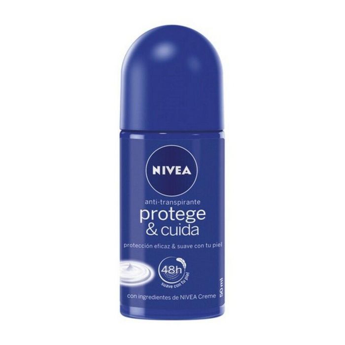Nivea PROTEGE & CUIDA Desodorante Roll-on 48h Protección Antitranspirante Cuidado Piel Suave Frescor Duradero 50 ml