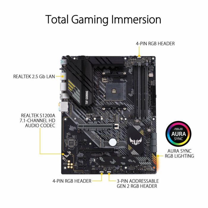 Placa Base Asus TUF GAMING B550-PLUS ATX AM4 AMD B550 AMD AM4 24
