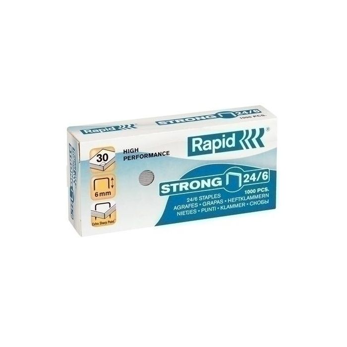 Rapid Grapas Strong 24-6 galvanizadas - Caja de 1000 unidades