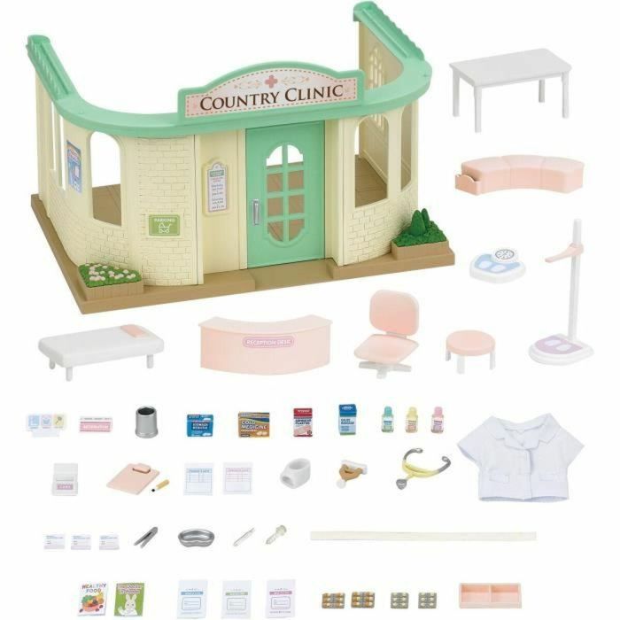 Sylvanian Families 5096 Consultorio médico. Set de juguete con mostrador, cama y más de 30 accesorios para niñas a partir de 4 años. 5