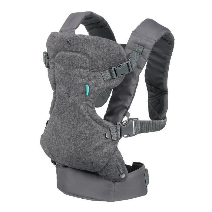 Portabebé Flip ergonómico 4 en 1 gris - INFANTINO - Flip ergonómico 4 en 1 - Poliéster - De 3,6 a 14,5 kg