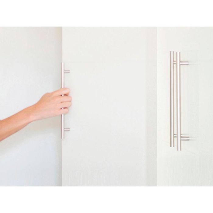 Blister con 4 tiradores de mueble tipo asa fabricado en acero inoxidable acabado aluminio mod. 891h entrepuntos 128mm rei 2 Blister con 4 tiradores de mueble tipo asa fabricado en acero inoxidable acabado aluminio mod. 891h entrepuntos 128mm rei 2
