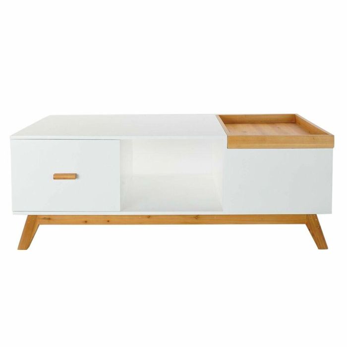 Mesa Centro Scandi DKD Home Decor Blanco Marron 60 x 46 x 120 cm 2