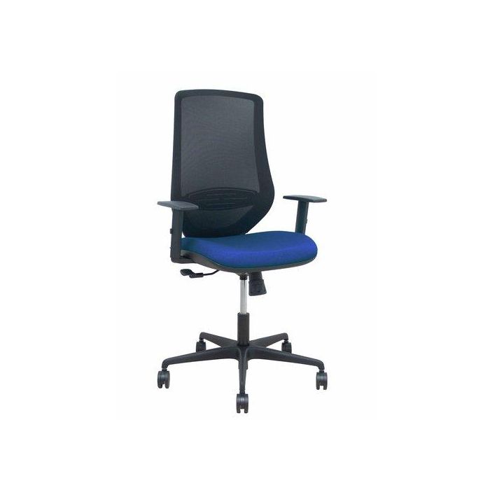 Silla Piqueras Y Crespo Mardos Brazos Regulables Ergonomica Mecanismo Basculante Respaldo Malla Negra Asiento Tapizado Bali Azul Marino