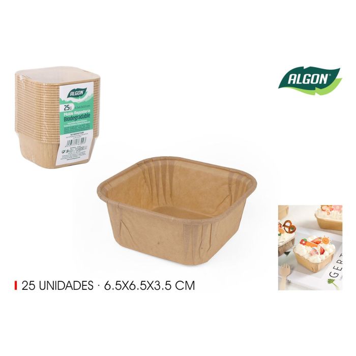 Set de 25 moldes para horno Algon 6.5x6.5x3.5 cm (36 Unidades)