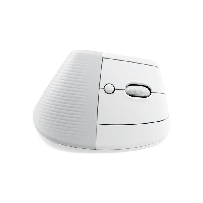 LOGITECH Raton Inalambrico 6 botones Ergonomico, Vertical, Videojuegos color Blanco crudo 3