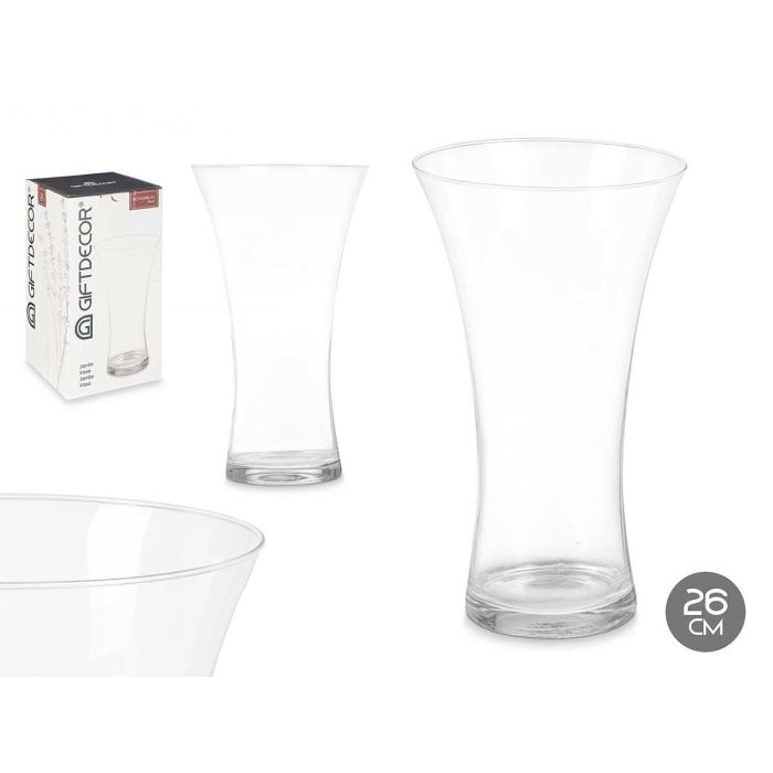 Giftdecor Jarrón de Cristal Transparente Boca Ancha 26 cm, Ancho 14 cm, Largo 14 cm (6 Unidades) Giftdecor Jarrón de Cristal Transparente Boca Ancha 26 cm, Ancho 14 cm, Largo 14 cm (6 Unidades)