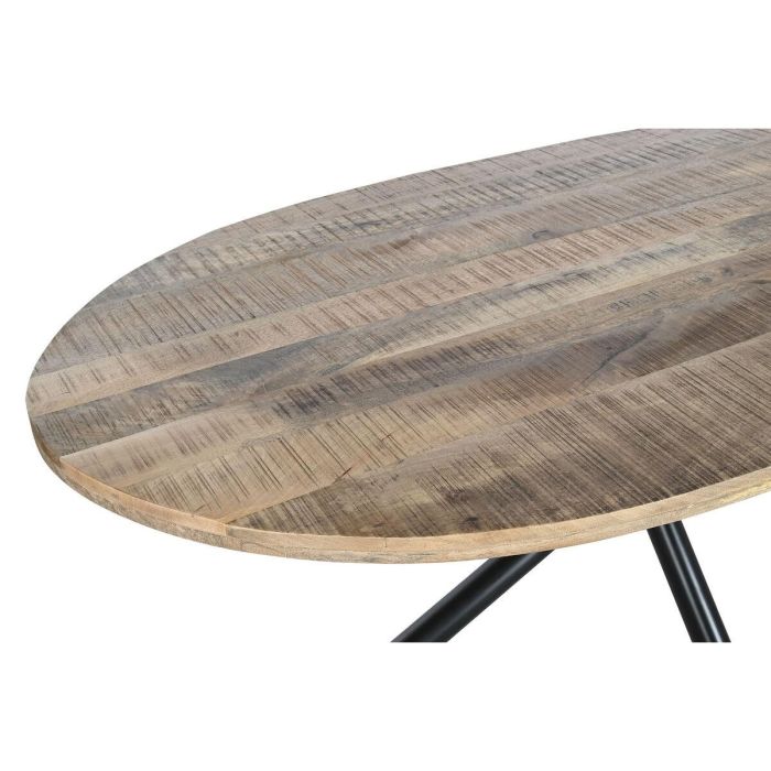 Mesa de Comedor DKD Home Decor Natural Negro Metal Madera de mango 200 x 100 x 76 cm 1
