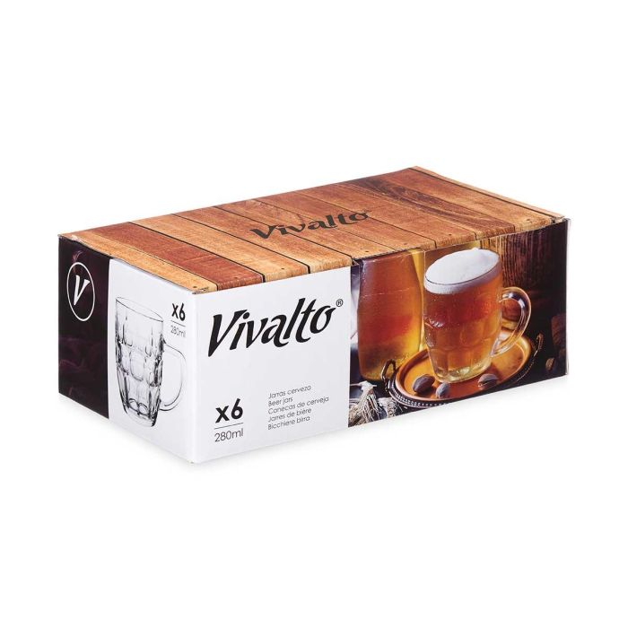 Jarra Cerveza 280Ml Con Asa Vivalto 11X9CM (24 Unidades) 2 Jarra Cerveza 280Ml Con Asa Vivalto 11X9CM (24 Unidades) 2