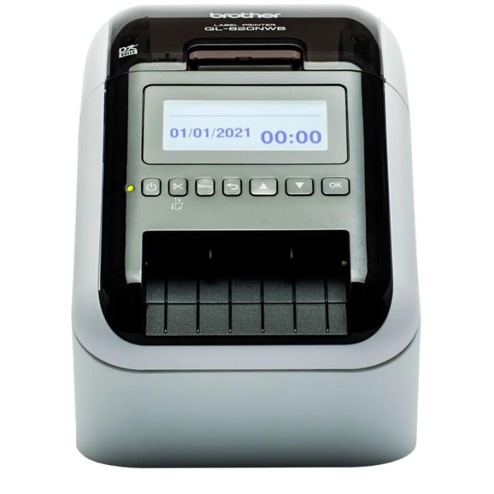 Brother QL-820NWBcVM Impresora de Etiquetas Termodirecta con WiFi, Ethernet, USB y Bluetooth, Imprime Negro/Rojo