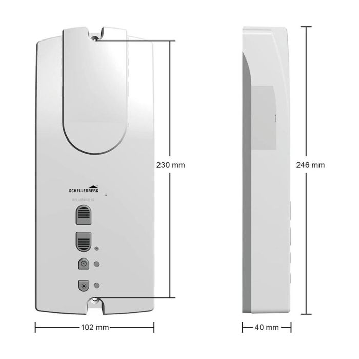 Schellenberg Enrollador rollodrive 55 22725 para persianas enrollables, detección de obstáculos, bajo consumo 1