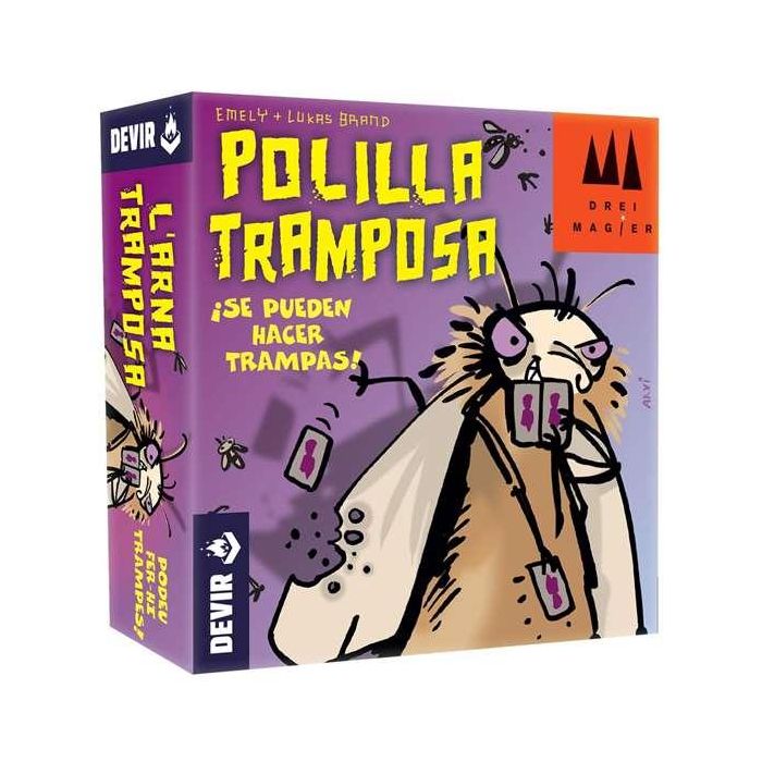 Devir Juego Polilla Tramposa - ¡Gana deshaciéndote de tus cartas! - Juego de Mesa para 5 Jugadores - Edad 7 a 99 años - Español, Portugués, Catalán 3 Devir Juego Polilla Tramposa - ¡Gana deshaciéndote de tus cartas! - Juego de Mesa para 5 Jugadores - Edad 7 a 99 años - Español, Portugués, Catalán 3