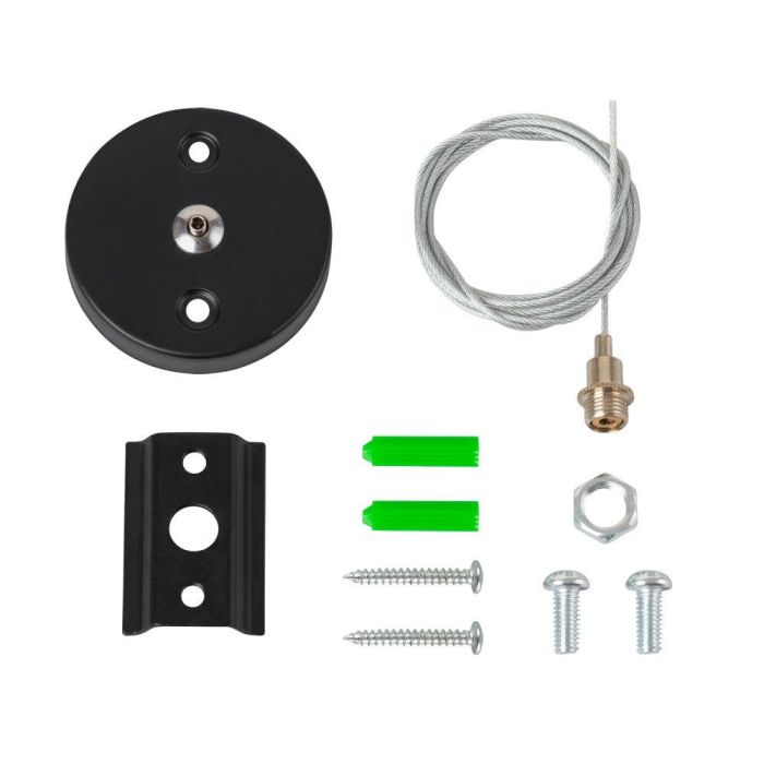 Kit Suspensión Carril Monofásico Negro 1 Metro Cable Acero Altura Regulable HO-SUS-M-N 2 Kit Suspensión Carril Monofásico Negro 1 Metro Cable Acero Altura Regulable HO-SUS-M-N 2